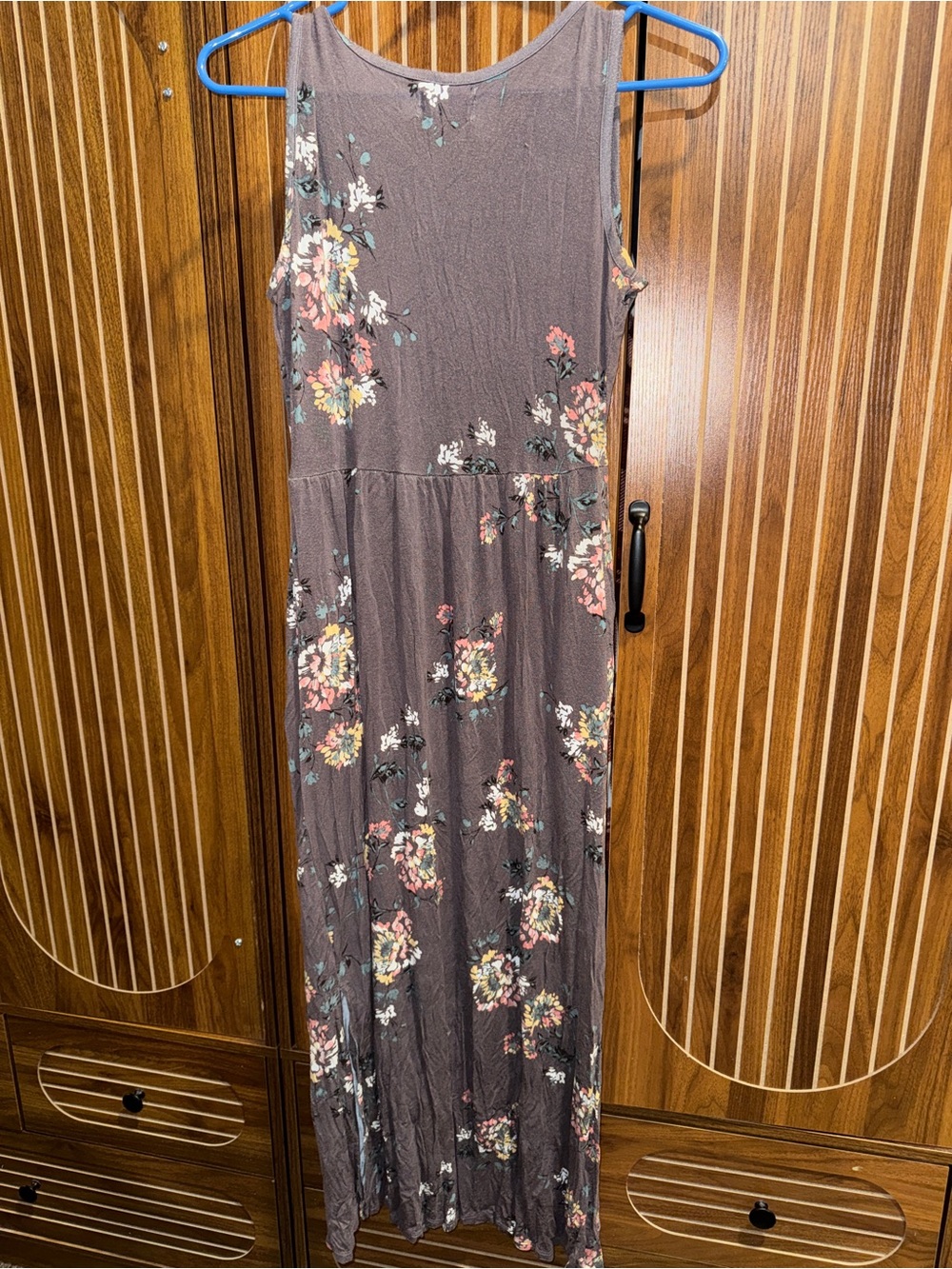 Sleeveless Floral Maxi Dress in Brown--lightweight--Summer--Womens XS - Picture 5 of 5